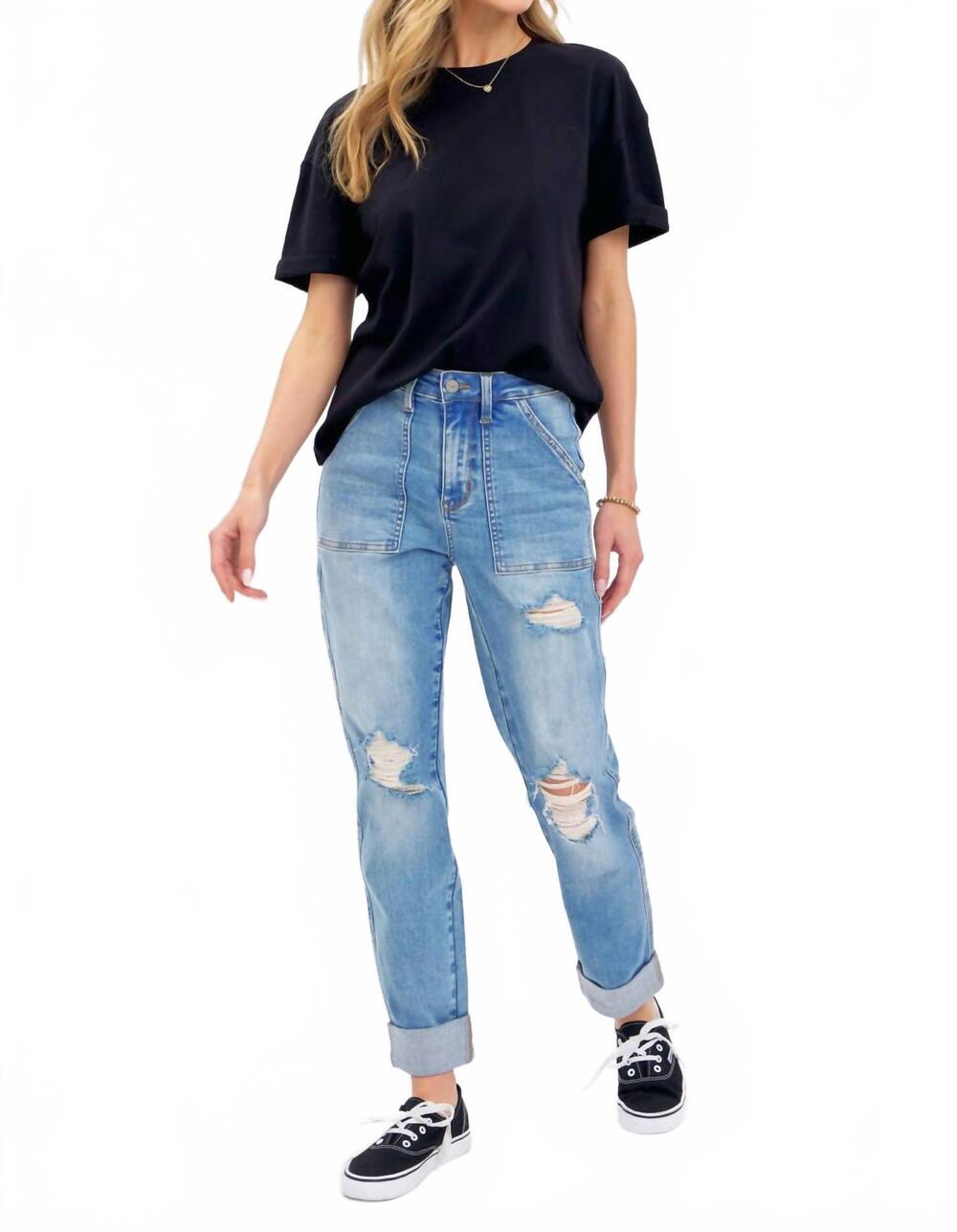 NEW JUDY BLUE beth boyfriend jeans - plus in light wash